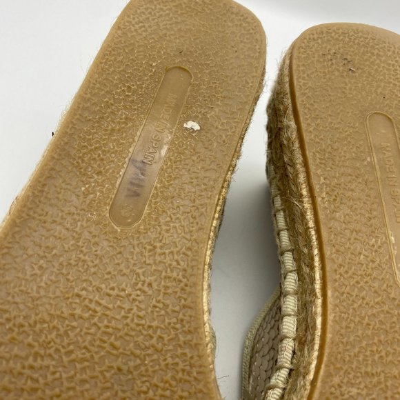 Clara Duran Reversible sequin espadrilles size 39 9 US Spain White gold leather - Picture 12 of 12